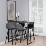Wooden Bar Table With Black Metal Frame - Seaford