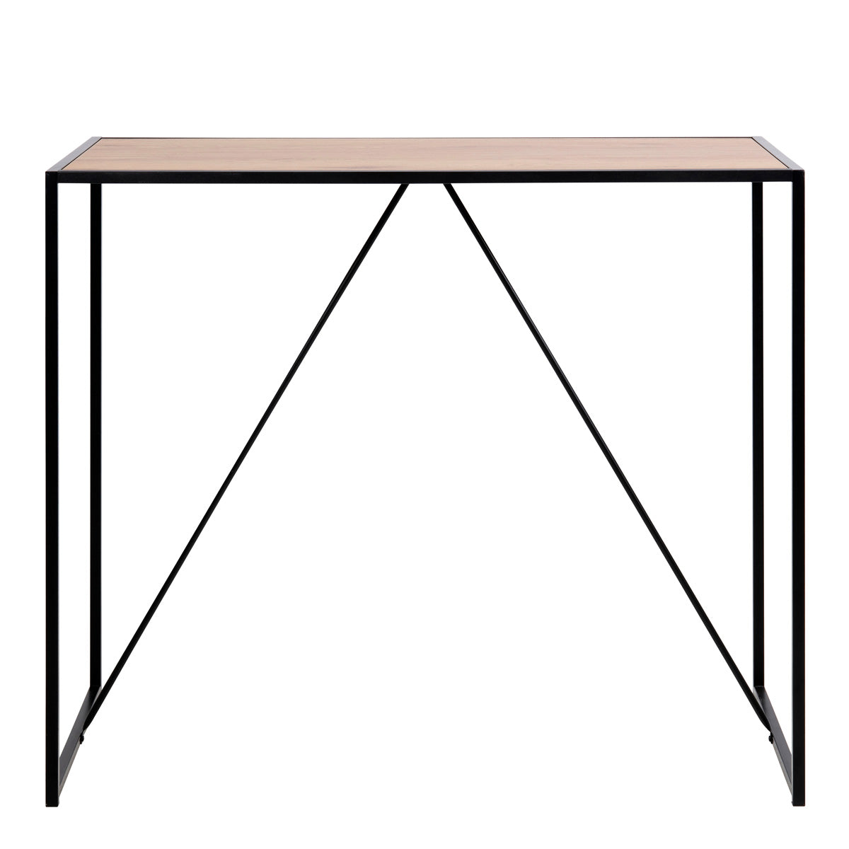 Wooden Bar Table With Black Metal Frame - Seaford