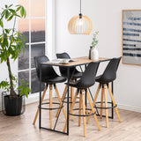 Wooden Bar Table With Black Metal Frame - Seaford