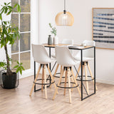 Wooden Bar Table With Black Metal Frame - Seaford