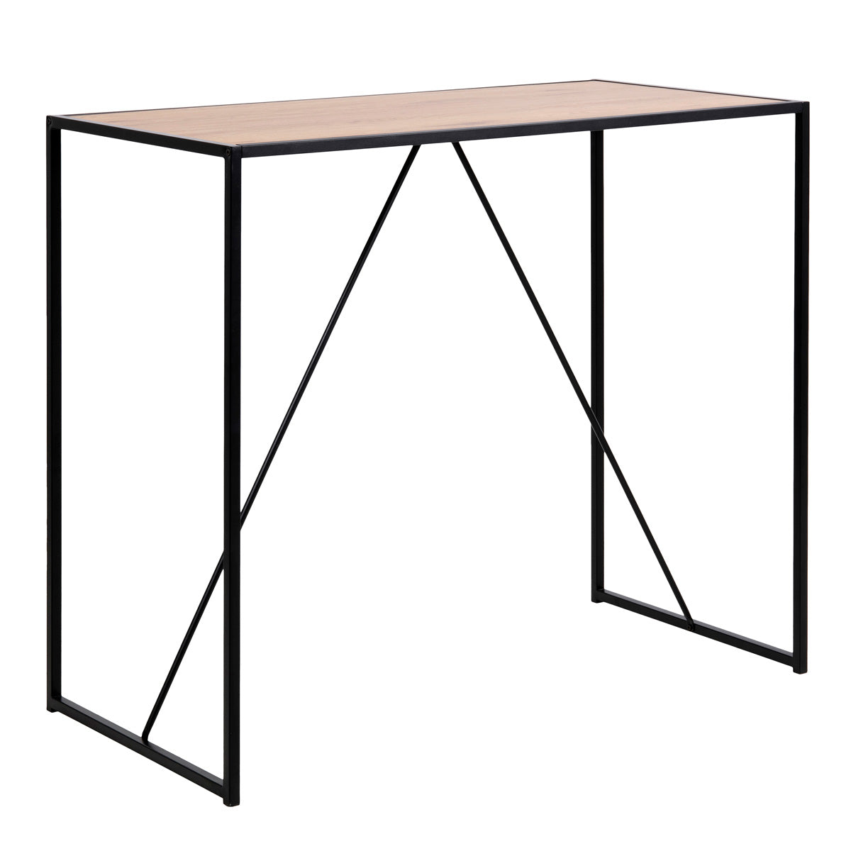 Wooden Bar Table With Black Metal Frame - Seaford