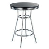 Wooden Bar Table Diner Poseur Retro Round - Ambley