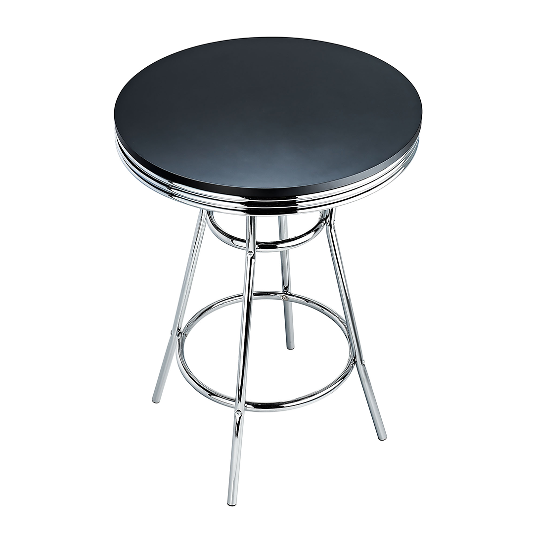 Wooden Bar Table Diner Poseur Retro Round - Ambley