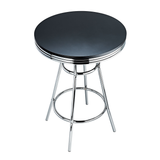 Wooden Bar Table Diner Poseur Retro Round - Ambley