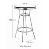 Wooden Bar Table Diner Poseur Retro Round - Ambley