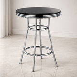 Wooden Bar Table Diner Poseur Retro Round - Ambley