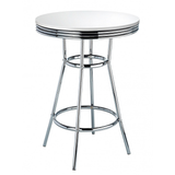 Wooden Bar Table Diner Poseur Retro Round - Ambley