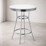 Wooden Bar Table Diner Poseur Retro Round - Ambley