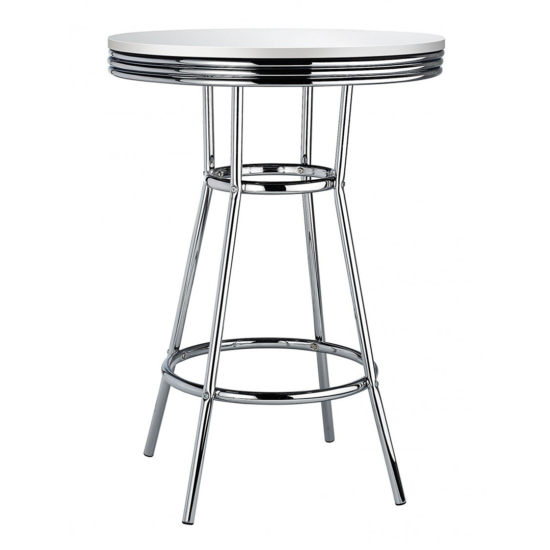 Wooden Bar Table Diner Poseur Retro Round - Ambley