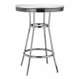 Wooden Bar Table Diner Poseur Retro Round - Ambley