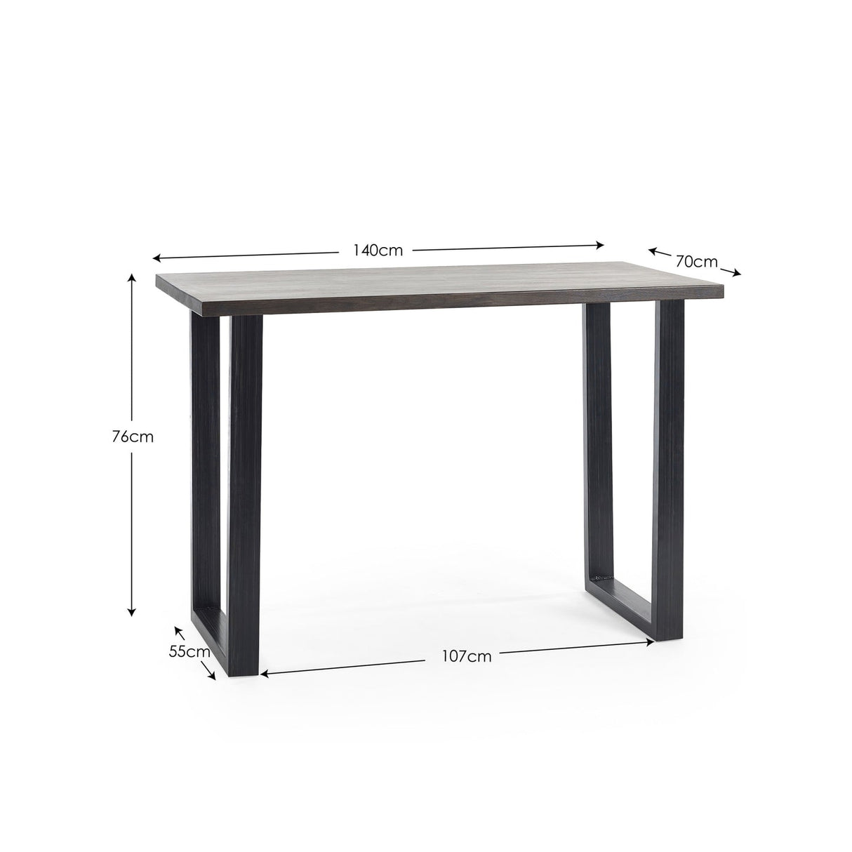Wooden Bar Table for 4 People Rectangular - Brooklyn