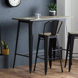 Wooden Bar Table for 4 People Rectangular - Grafton