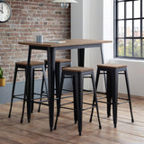 Wooden Bar Table for 4 People Rectangular - Grafton