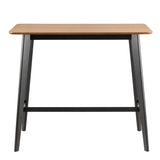 Wooden Bar Table Rectangular With 2 Roxby Oak Bar Stools - Roxby