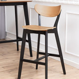 Wooden Bar Table Rectangular With 2 Roxby Oak Bar Stools - Roxby