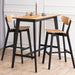 Wooden Bar Table Rectangular With 2 Roxby Oak Bar Stools - Roxby