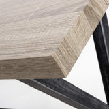 Wooden Bar Table Rectangular With Black Cross Frame Metal Legs - Brevik
