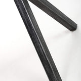 Wooden Bar Table Rectangular With Black Cross Frame Metal Legs - Brevik