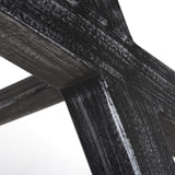 Wooden Bar Table Rectangular With Black Cross Frame Metal Legs - Brevik