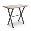 Wooden Bar Table Rectangular With Black Cross Frame Metal Legs - Brevik