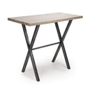 Wooden Bar Table Rectangular With Black Cross Frame Metal Legs - Brevik