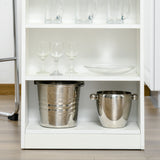 Wooden Bar Table Rectangular With 4 Tier Storage Shelf for Breakfast - Velmora
