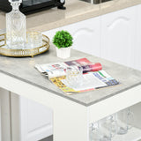 Wooden Bar Table Rectangular With 4 Tier Storage Shelf for Breakfast - Velmora