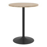Wooden Bar Table Round 106cm High With Black Base - Carrow