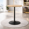 Wooden Bar Table Round 106cm High With Black Base - Carrow