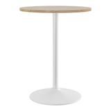 Wooden Bar Table Round 106cm High With White Base - Carrow