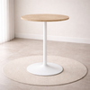 Wooden Bar Table Round 106cm High With White Base - Carrow