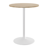 Wooden Bar Table Round 106cm High With White Base - Carrow