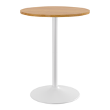 Wooden Bar Table Round 106cm High With White Base - Carrow
