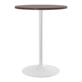 Wooden Bar Table Round 106cm High With White Base - Carrow