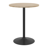 Wooden Bar Table Round 96cm High With Black Base - Carrow