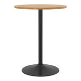 Wooden Bar Table Round 96cm High With Black Base - Carrow