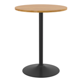 Wooden Bar Table Round 96cm High With Black Base - Carrow
