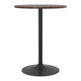 Wooden Bar Table Round 96cm High With Black Base - Carrow