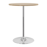 Wooden Bar Table Round 96cm High With Chrome Base - Carrow