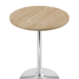 Wooden Bar Table Round 96cm High With Chrome Base - Carrow