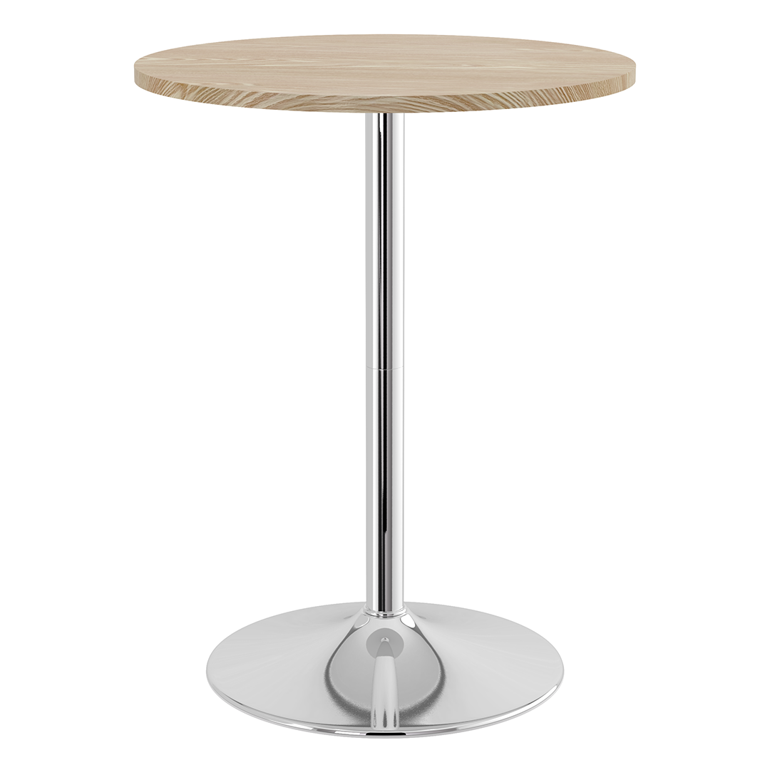 Wooden Bar Table Round 96cm High With Chrome Base - Carrow