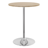 Wooden Bar Table Round 96cm High With Chrome Base - Carrow