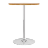 Wooden Bar Table Round 96cm High With Chrome Base - Carrow