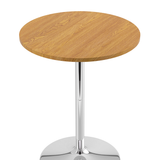 Wooden Bar Table Round 96cm High With Chrome Base - Carrow