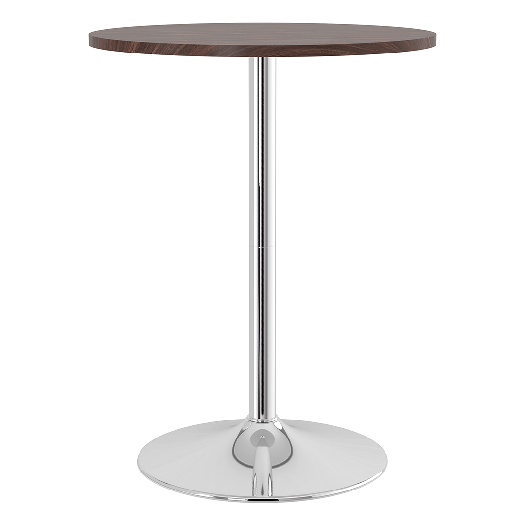 Wooden Bar Table Round 96cm High With Chrome Base - Carrow