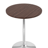 Wooden Bar Table Round 96cm High With Chrome Base - Carrow