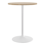 Wooden Bar Table Round 96cm High With White Base - Carrow