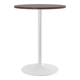 Wooden Bar Table Round 96cm High With White Base - Carrow