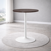 Wooden Bar Table Round 96cm High With White Base - Carrow