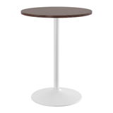 Wooden Bar Table Round 96cm High With White Base - Carrow